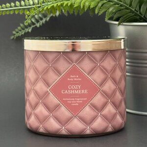 BBW Cozy Cashmere Bath & Body Works 3 Wick Candle